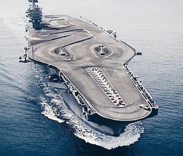 aircraft carrier drifting