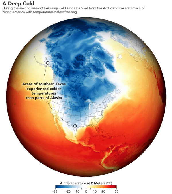 polar vortex texas 2021 - A Deep Cold During the second week of February, cold air descended from the Arctic and covered much of North America with temperatures below freezing. Areas of southern Texas experienced colder temperatures than parts of Alaska A