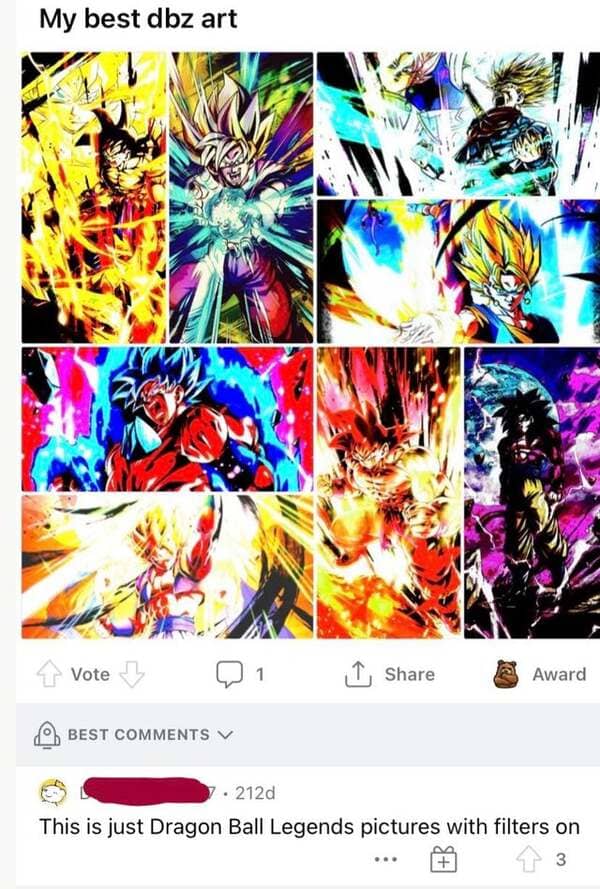 liars called out -  graphic design - My best dbz art Vote 1 I Award Best . 2120 This is just Dragon Ball Legends pictures with filters on 3