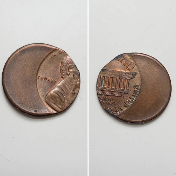 “I found a misprinted penny (front and back)”