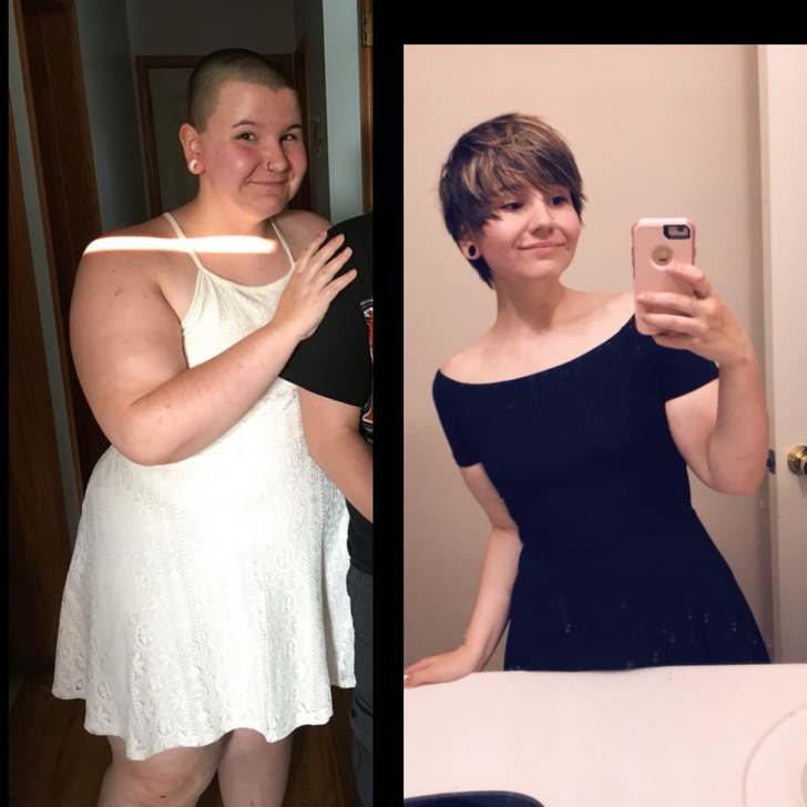 136 lbs difference between pics