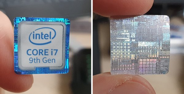 At the back of this Intel sticker you can see the processor architecture.
