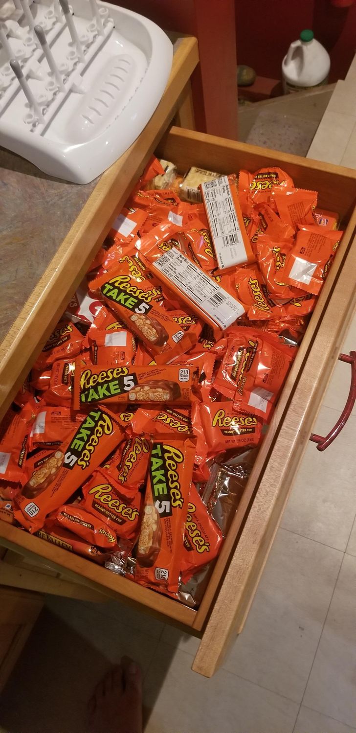 “Some people have a snack drawer. I have a Reese’s drawer.”