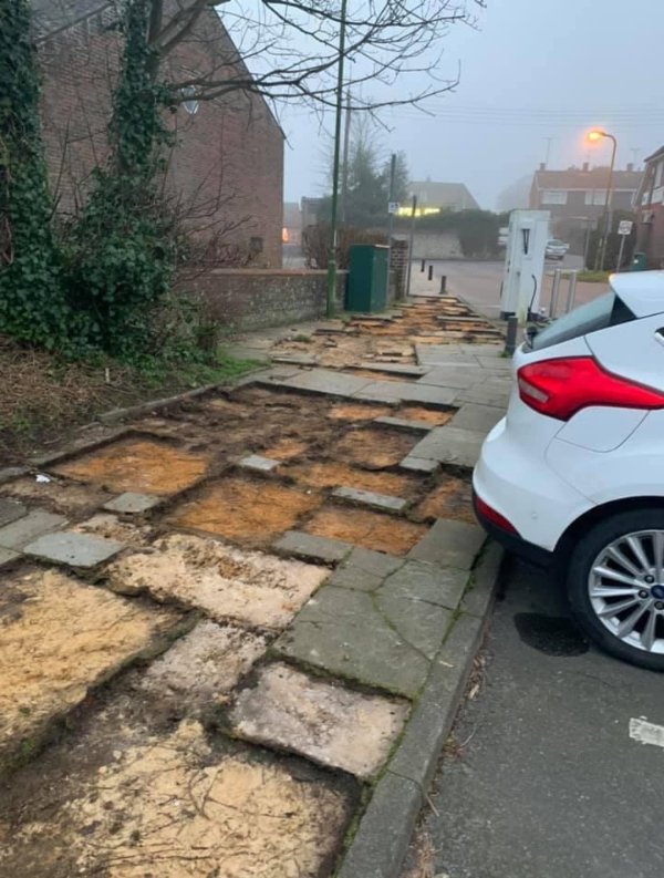 “Someone stole an entire pavement overnight.”