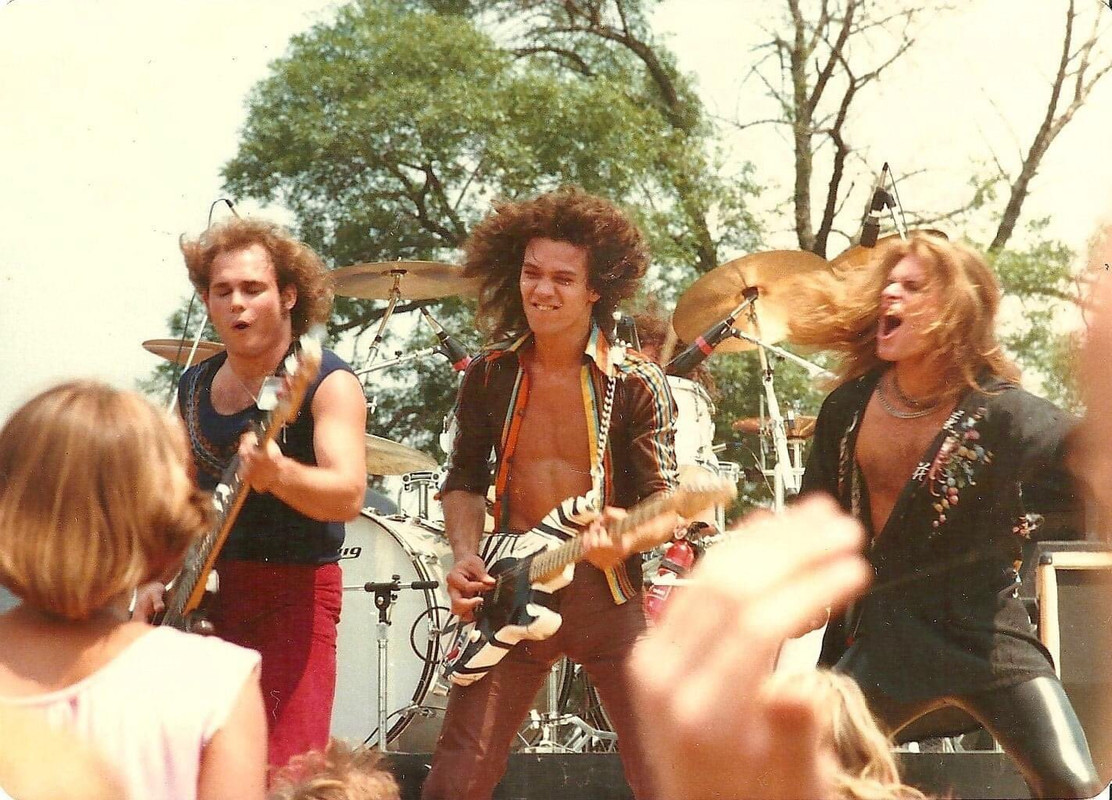 Van Halen performing at the Mississippi River Jam on July 16, 1978