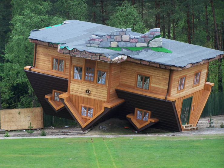 “Upside Down House, Szymbark, Poland.”