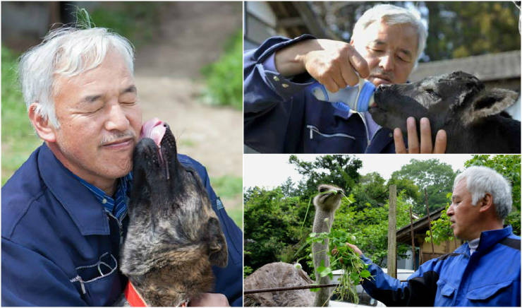 “55 Yr. Old Matsumura is 1 of 2 Men who have stayed behind in Fukushima's "No- Go" Zone to care for forgotten animals.”