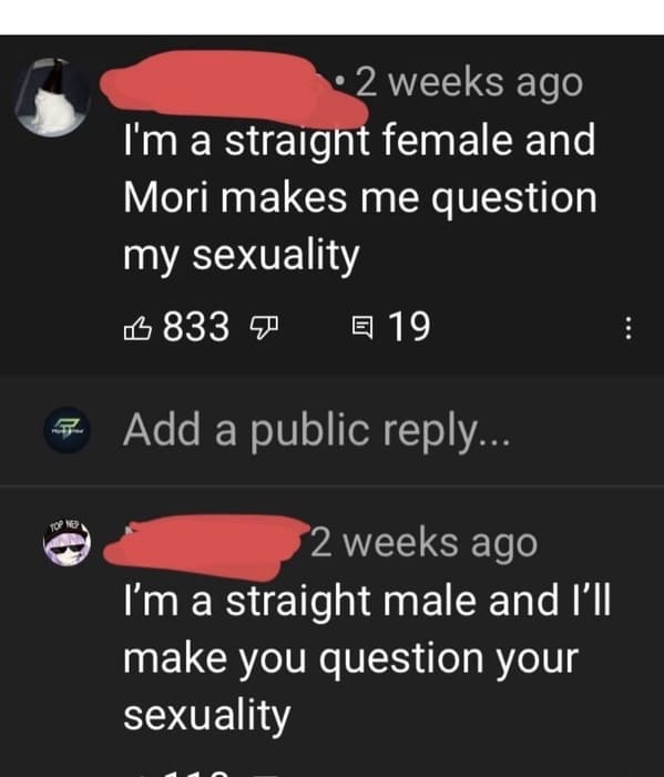 funny roasts - I'm a straight female and Mori makes me question my sexuality - I'm a straight male and I'll make you question your sexuality