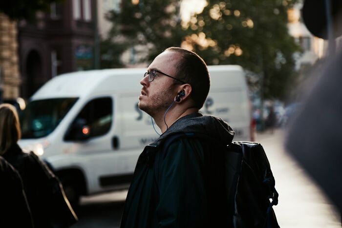 DO NOT WEAR HEADPHONES!!!



You make yourself an easy target by making it so even the most clod footed mugger can sneak up on you.