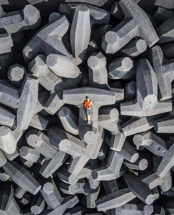 Tsunami tetrapod barriers.