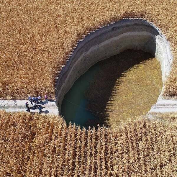 A sinkhole in Turkey.