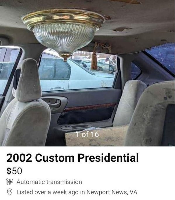 2002 custom presidential car - Tof 16 2002 Custom Presidential $50 Automatic transmission Listed over a week ago in Newport News, Va