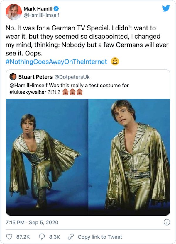 He even dressed up in an all-gold costume for German television.