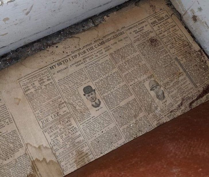 “I found this newspaper from 1928 under the floorboards of our house.”