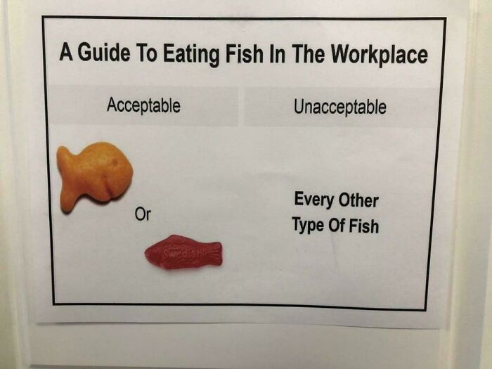 writing - A Guide To Eating Fish In The Workplace Acceptable Unacceptable Or Every Other Type Of Fish Swedish