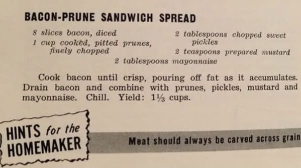 Bacon-Prune Sandwich Spread