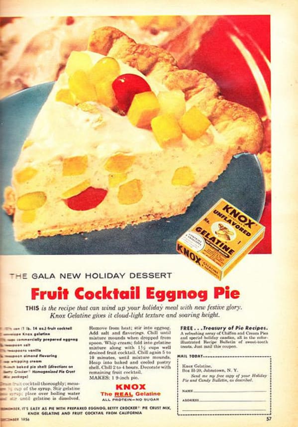 Fruit Cocktail Eggnog Pie