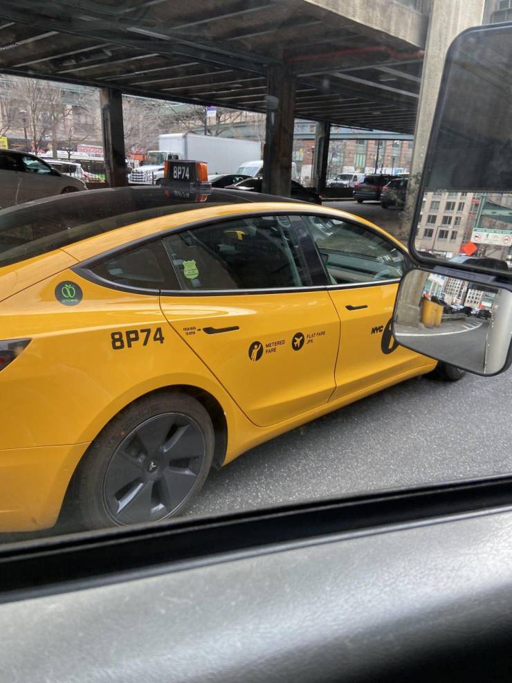 “Today I saw my first Tesla Taxi (NYC)”