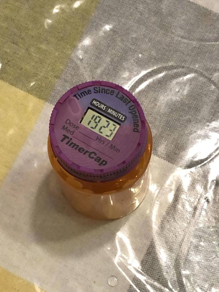 “My pill bottle has a timer so that I know when I last opened it.”