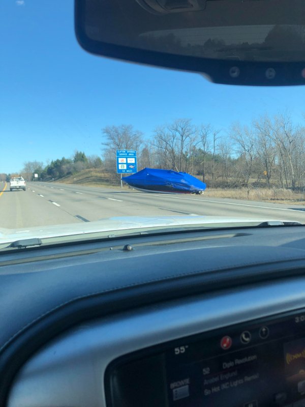 “Anyone lose their boat on I 90?”