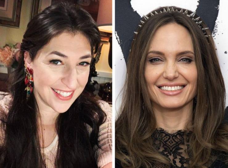 Mayim Bialik and Angelina Jolie, 45 years old