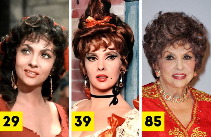 Gina Lollobrigida (ages 29, 39, and 85)