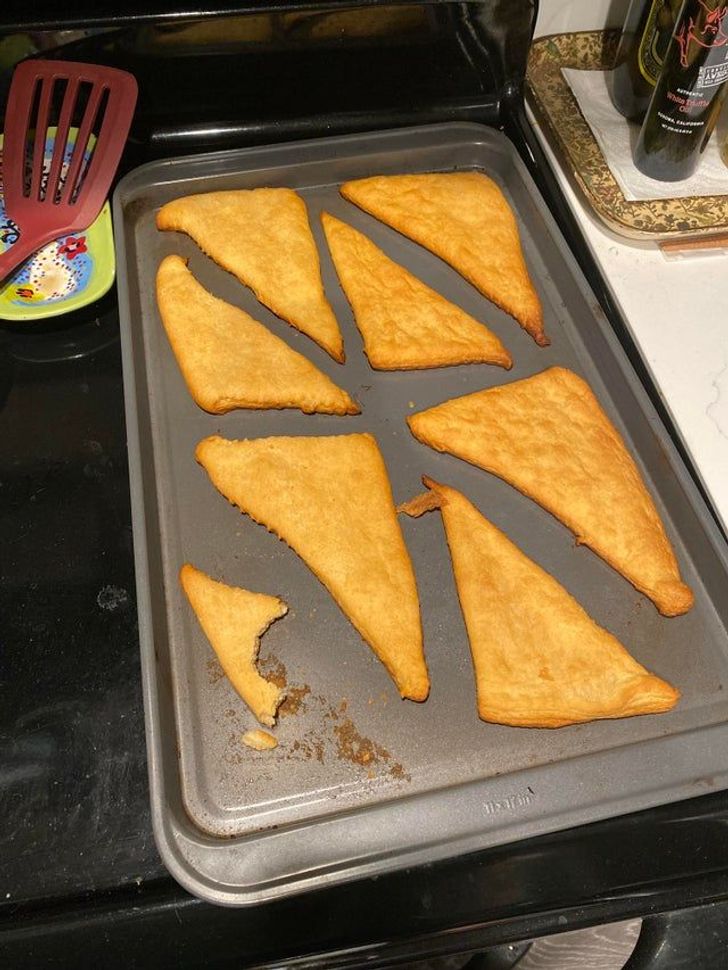 “I asked my boyfriend to bake croissants for our dinner.”