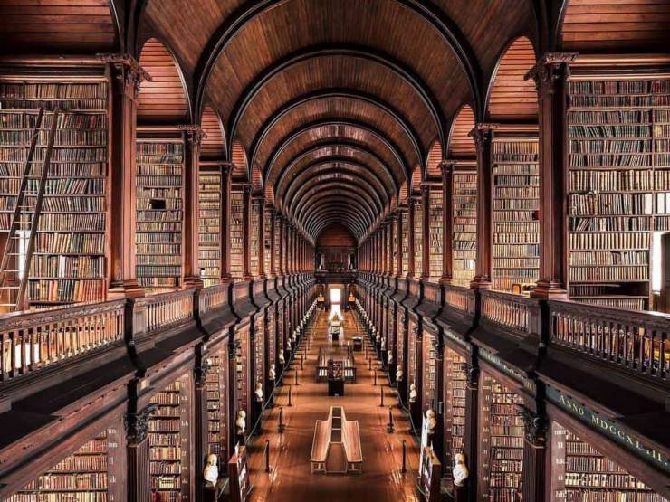 “The Trinity College Library in Dublin.”