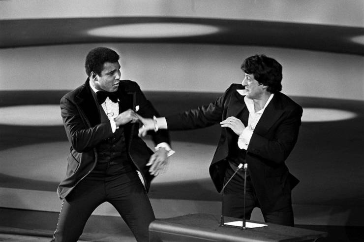 funny pics - sylvester stallone and muhammad ali fighting
