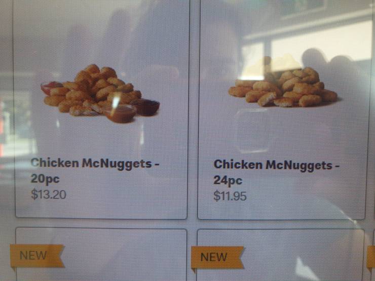 funny pics - chicken mcnuggets pricing fail