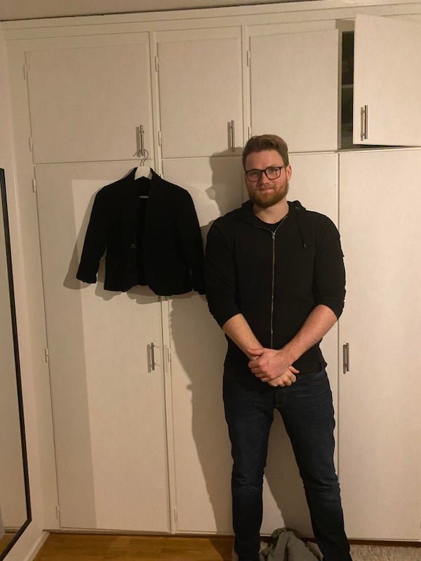 I’ve accidentally shrunk my husbands jacket. Husband for scale.