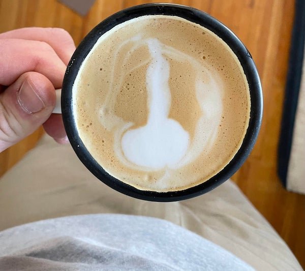 My husband’s failed attempt at latte art. And on International Women’s Day, of all days.