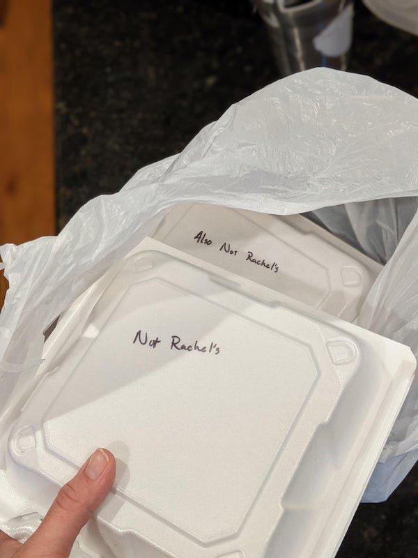 Asked my husband to label our leftovers, “sure babe” he tells me