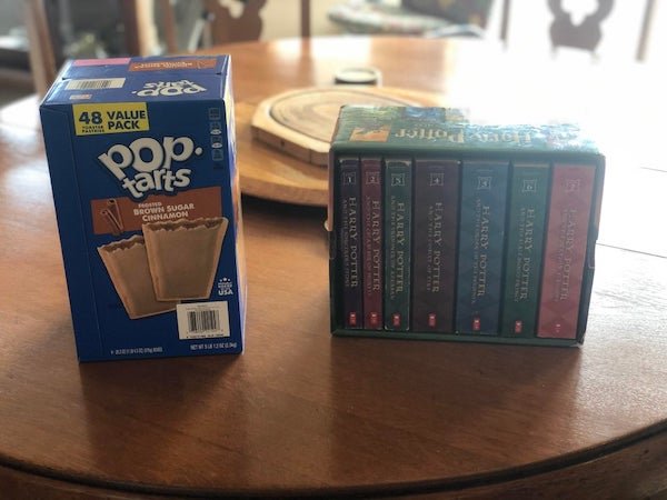 Husband bought enough Pop-tarts to last through another year of the pandemic. Full set of HP for scale.