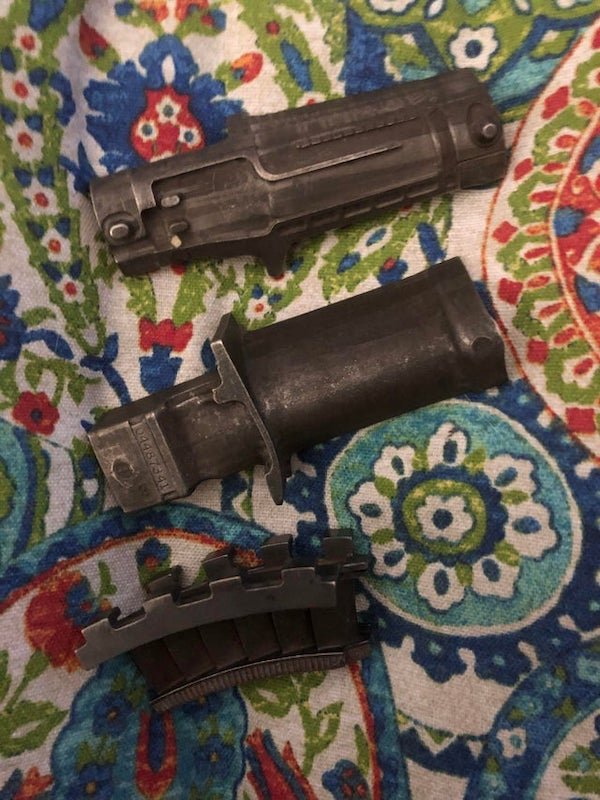 My grandpa had these pieces of metal in a bag, what are they?

A: Looks like turbine blade parts to me.