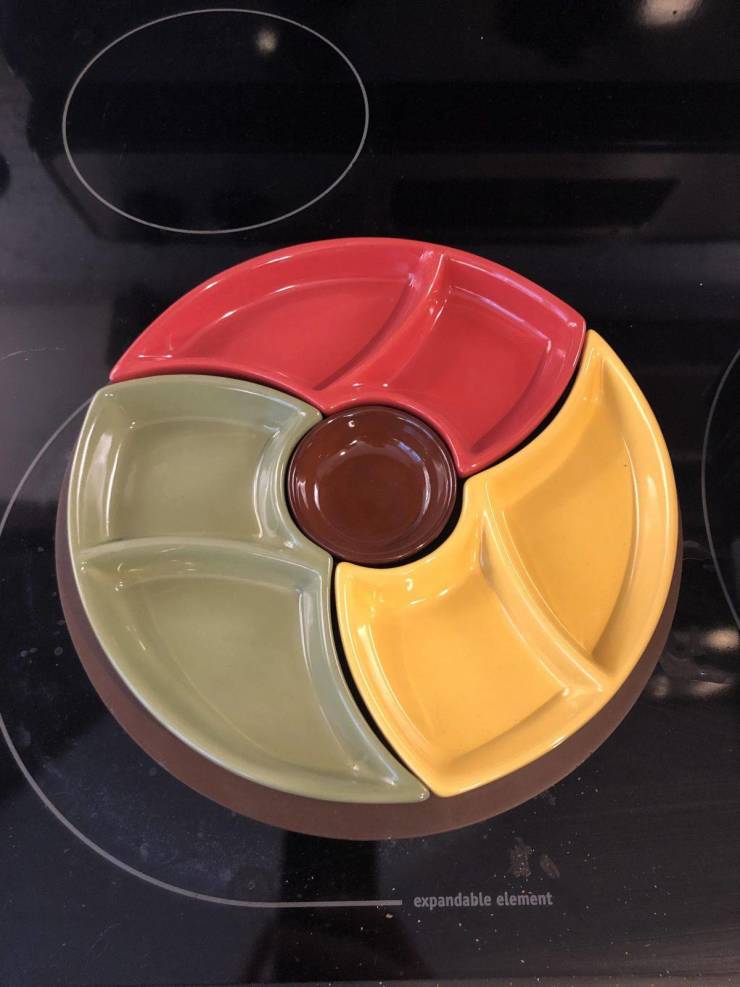“Old serving dish looks like the google chrome icon.”