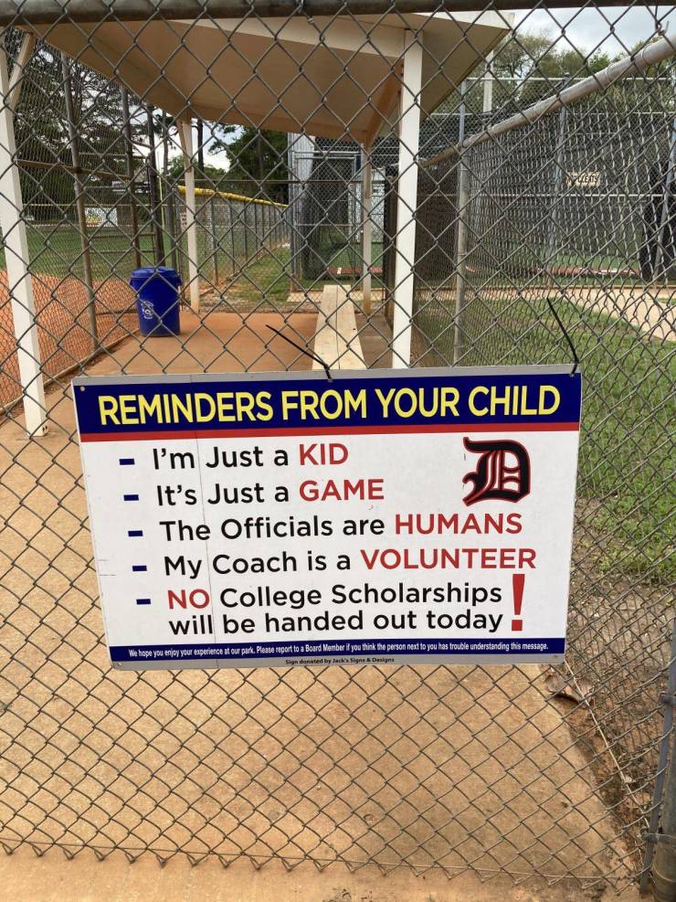 “A reminder for parents to not be @$$holes.”