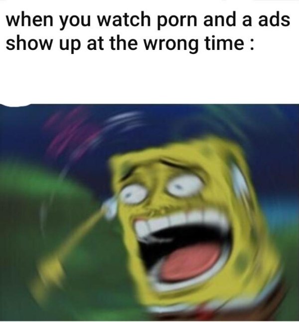 Internet meme - when you watch porn and a ads show up at the wrong time
