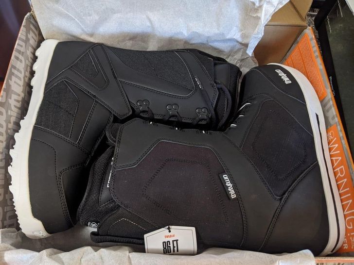 “Snowboard boots arrived today and they don’t match.”