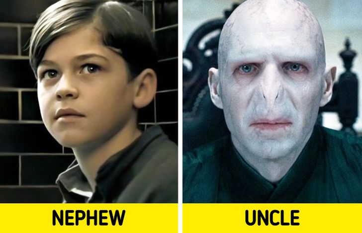 Ralph Fiennes’s nephew, Hero Fiennes-Tiffin, portrayed Tom Riddle as a child in Harry Potter and the Half-Blood Prince while Ralph Fiennes played Lord Voldemort.