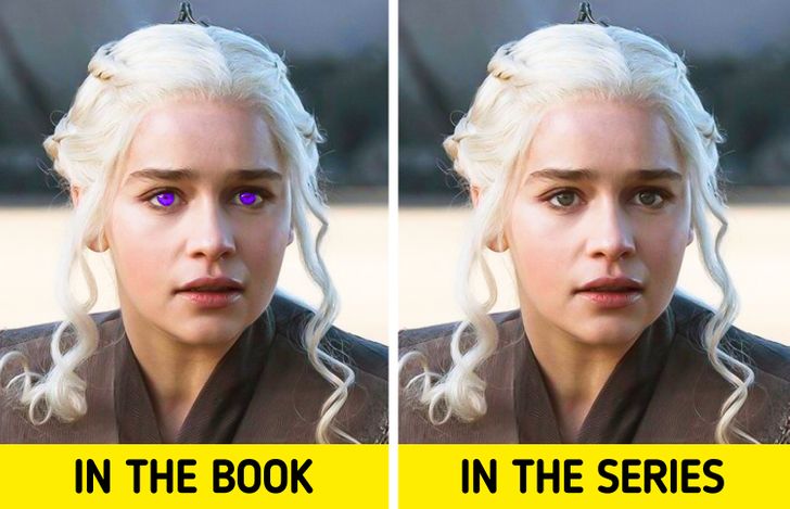 According to George R. R. Martin’s book, all Targaryens, including Daenerys, had purple eyes. But the production team decided that the contact lenses Emilia Clarke wore affected her performance, so they didn’t use them.