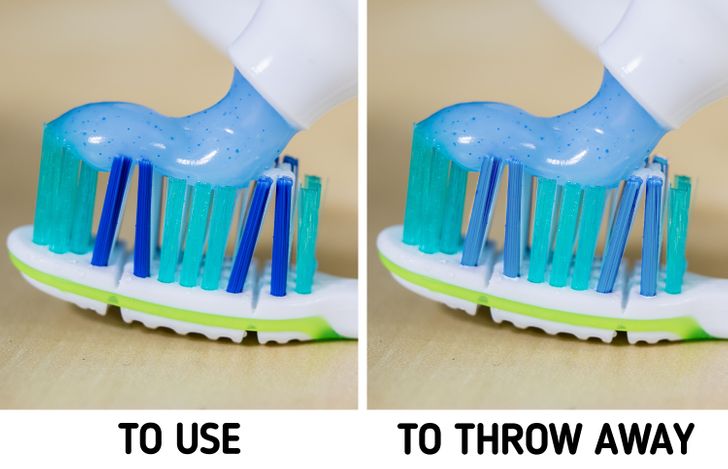The color of the bristles on your toothbrush will tell you when it’s time to change it.