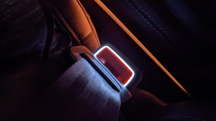 cool pics - light up seat belts in car