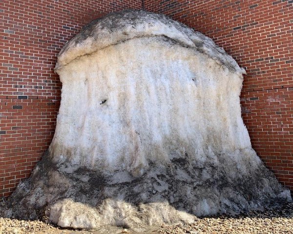 “Snowpile in the corner of a building that refuses to melt.”