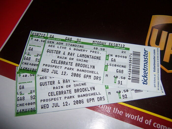 ticket - Event Code $ Admission IKS972 Ga Gas 91 Mtoday Ekso 712 SectionAisle RowBox Seat Event Code 40.50 Gen Adm Standing 40.50 Aeg Live & Bowery Pres. SectionAsle Cn 09498 Ga Guster & Ray Lamontagne Ga Ls sex Rain Or Shine LS104CNE Gas 91 Celebrate Bro