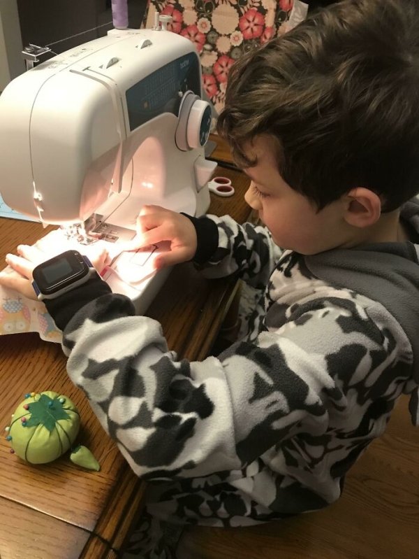 My son learned to sew today so he could help make masks for our local grocery store. He did an incredible job and I’m so proud of his kind heart.