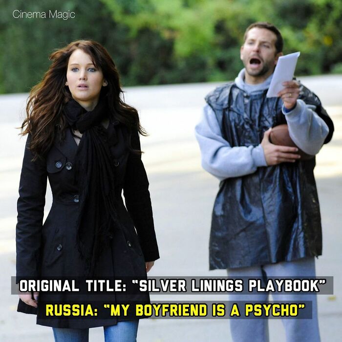 Cinema Magic Original Title "Silver Linings Playbook" Russia "My Boyfriend Is A Psycho"