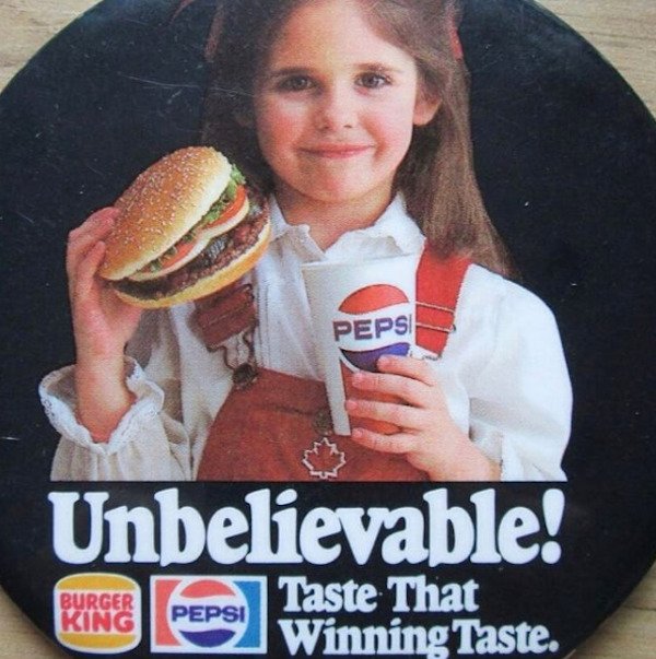 Sarah Michelle Gellar in a Burger King ad in the early ’80s