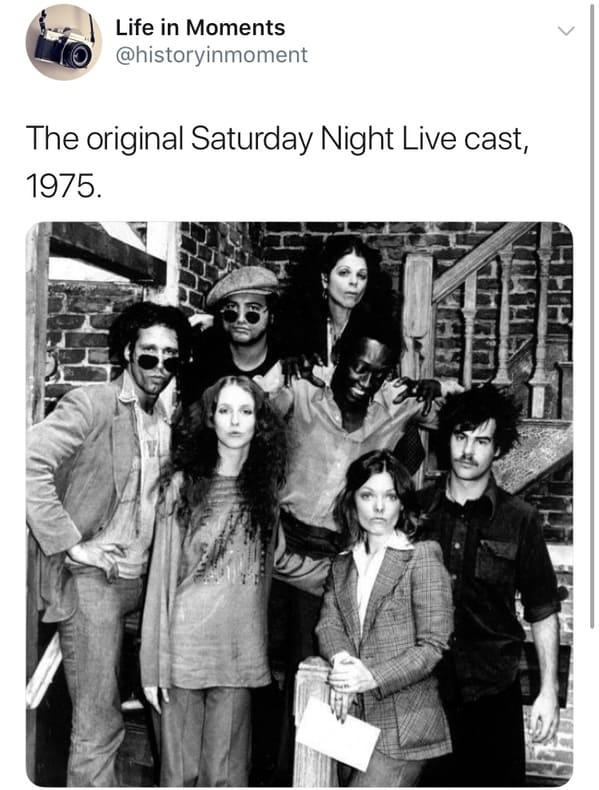 saturday night live - Life in Moments The original Saturday Night Live cast, 1975. Yu