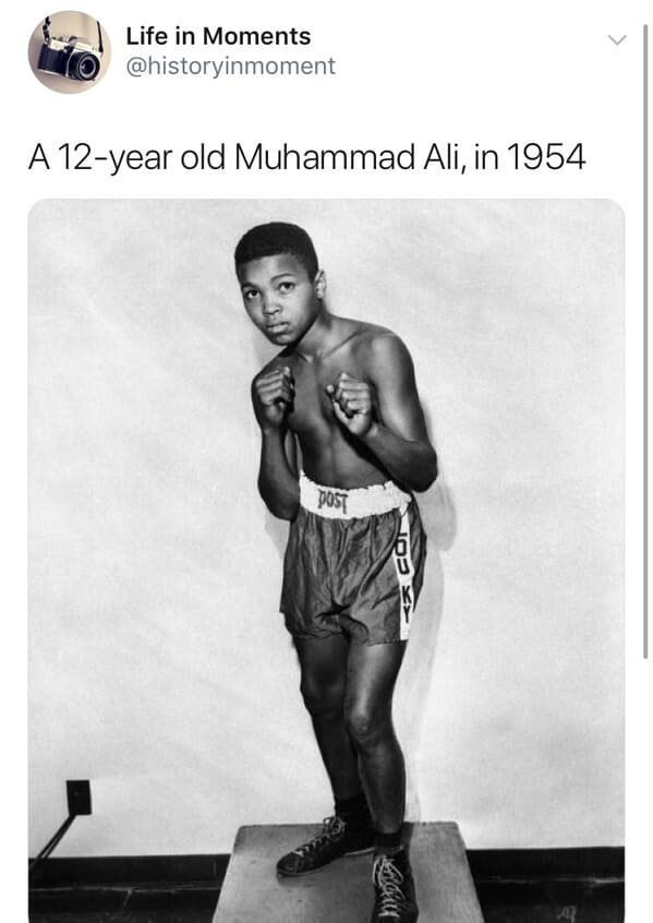 interesting photos of old - Life in Moments A 12year old Muhammad Ali, in 1954 Post